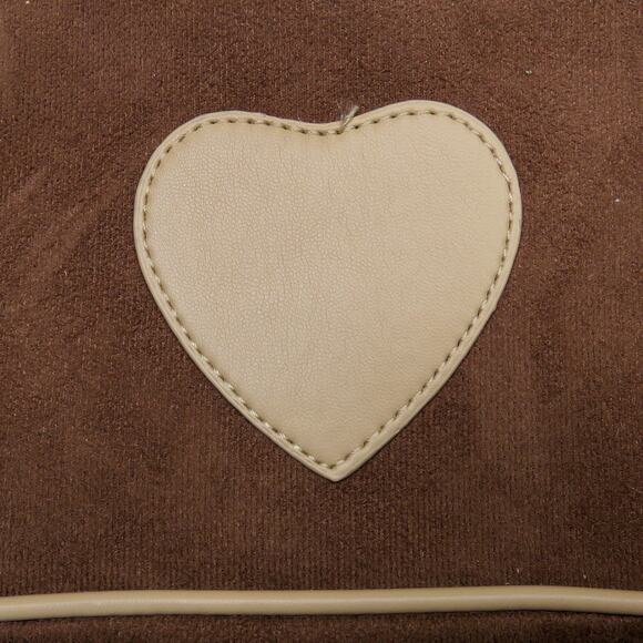 SHEIN Y2K Brown and Tan Heart Baguette Bag Shoulder Bag Silver Chain Strap Purse - Picture 3 of 7